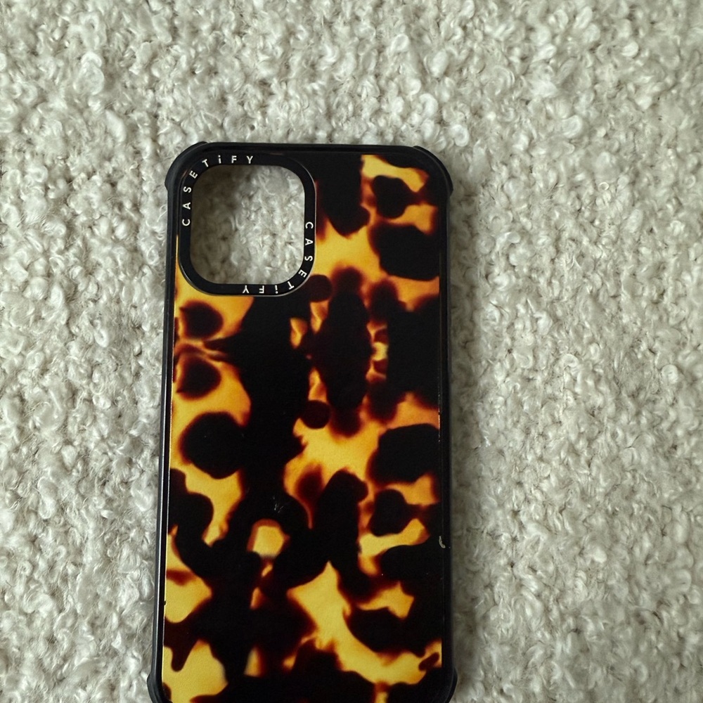 Casetify Tortoise Shell Phone Case - Black and Orange Phone 12 Pro Max